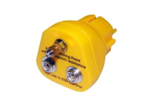 จุดเสียบกราวด์กันไฟฟ้าสถิต จุกเสียบกราวด์ สายกราวด์กันไฟฟ้าสถิต Yellow earth eu plug bsc